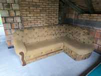 Sofa rozkładana narożnik rozkładany plus 2 pufy