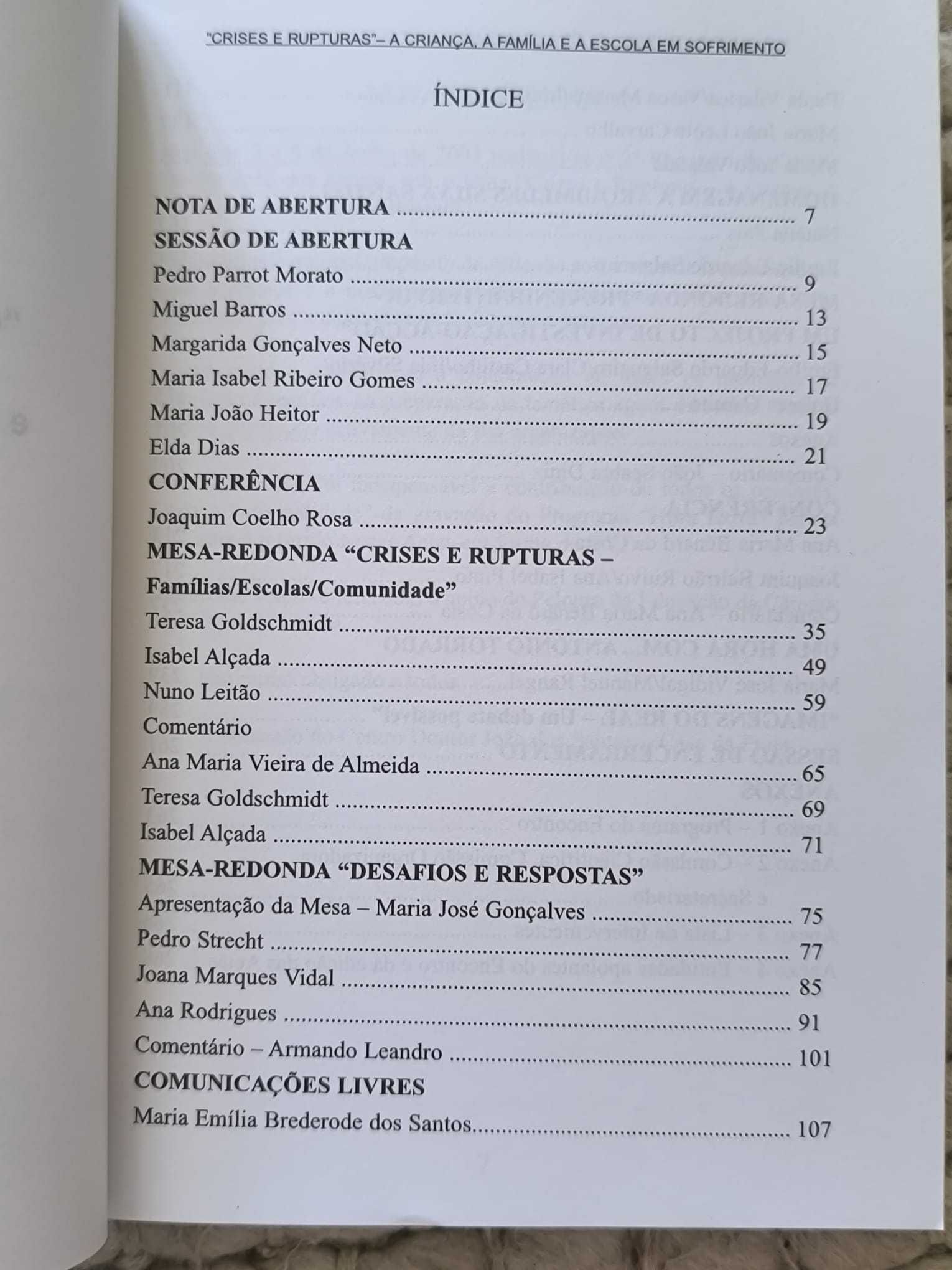 Crises e Rupturas: A Criança, a Família e a Escola em Sofrimento