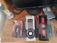 3 karty graficzne uszkodzone, GTX 780ti i jakieś Radeony.