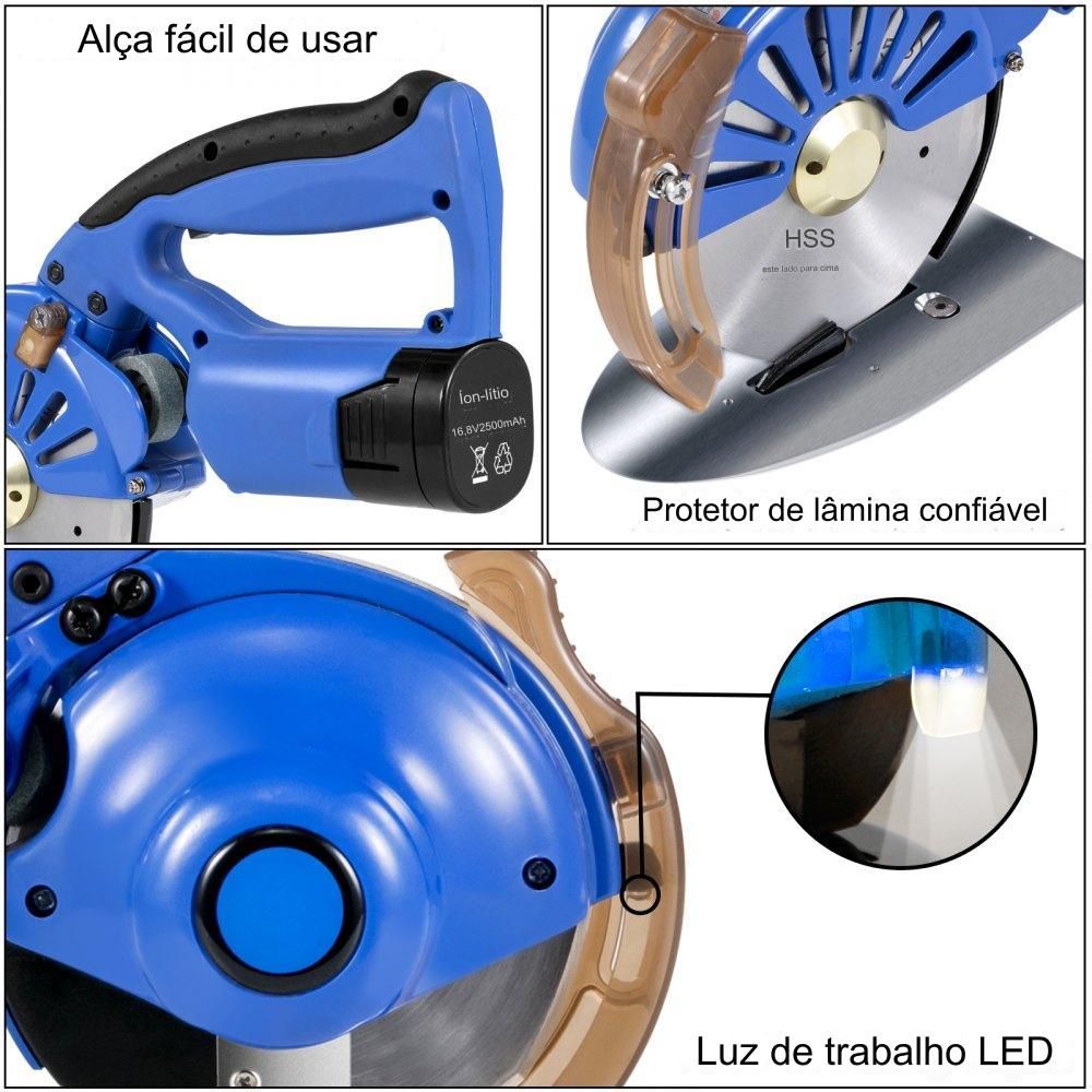 Máquina de Corte de Tecido  - Lâminas sem Fio de 125mm