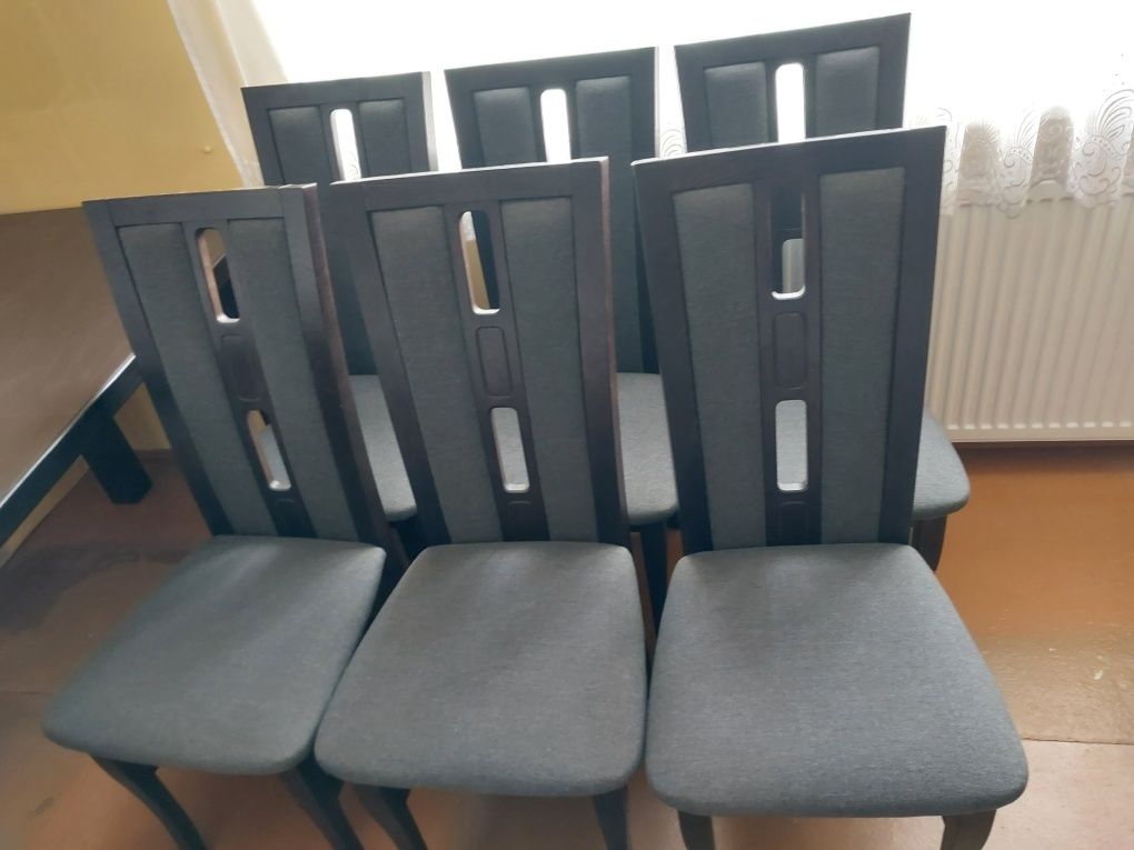 Stół 80-160/200 + 6 krzeseł