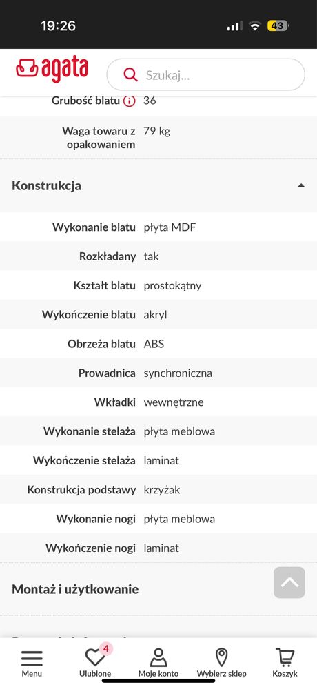 Stół rozkladany 139-209cm
