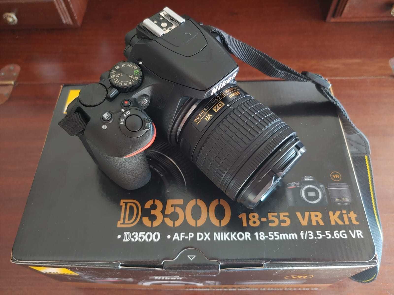 Nikon D3500 + AF-P DX 18-55mm f/3.5-5.6G VR como NOVA!