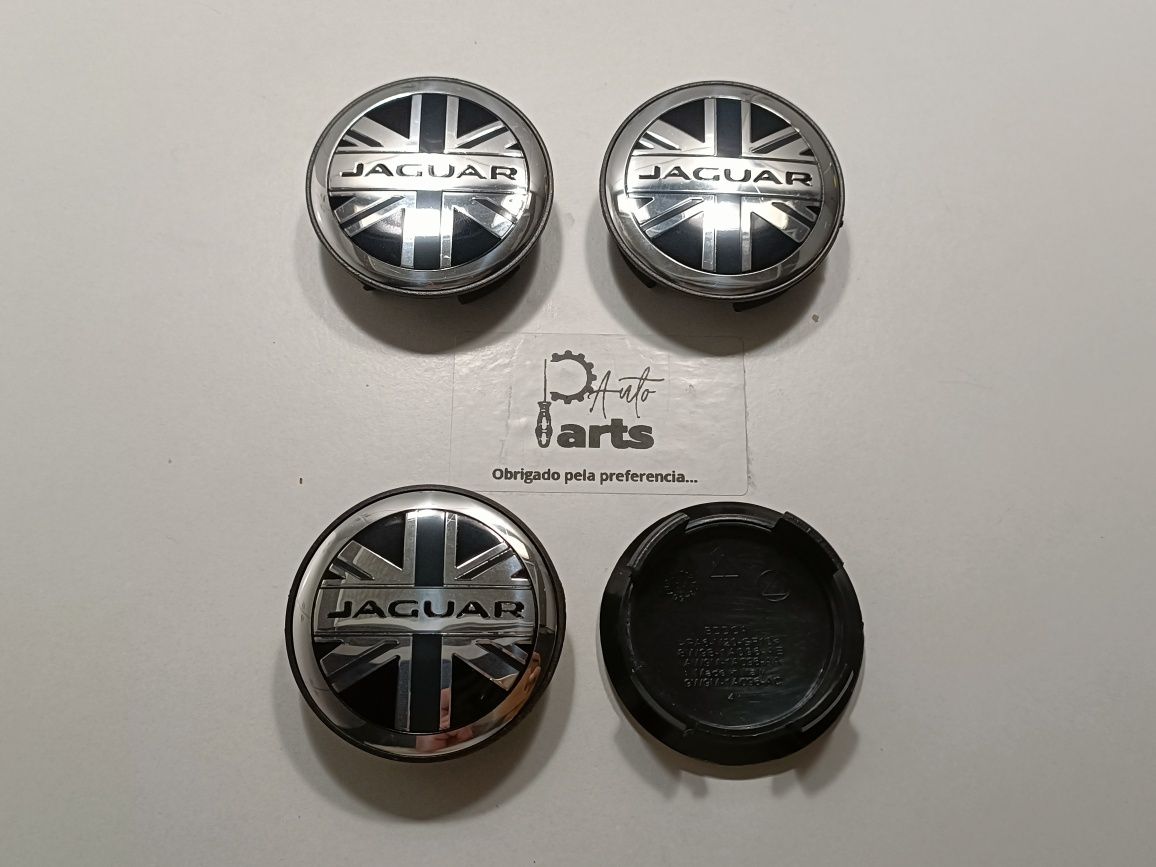 Conjunto 4 centros jante Jaguar 58mm (Bandeira Inglaterra)