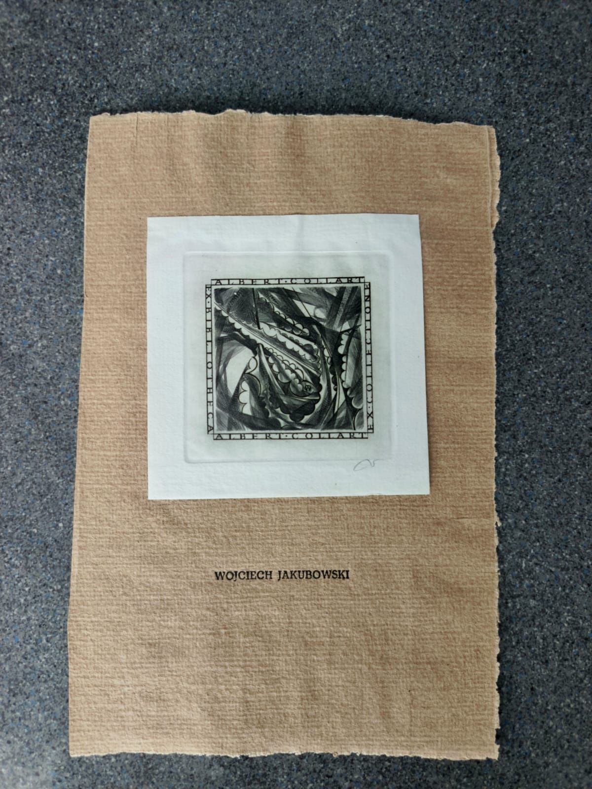 Exlibris, ekslibris W. Jakubowski A.Collart,sygnowany