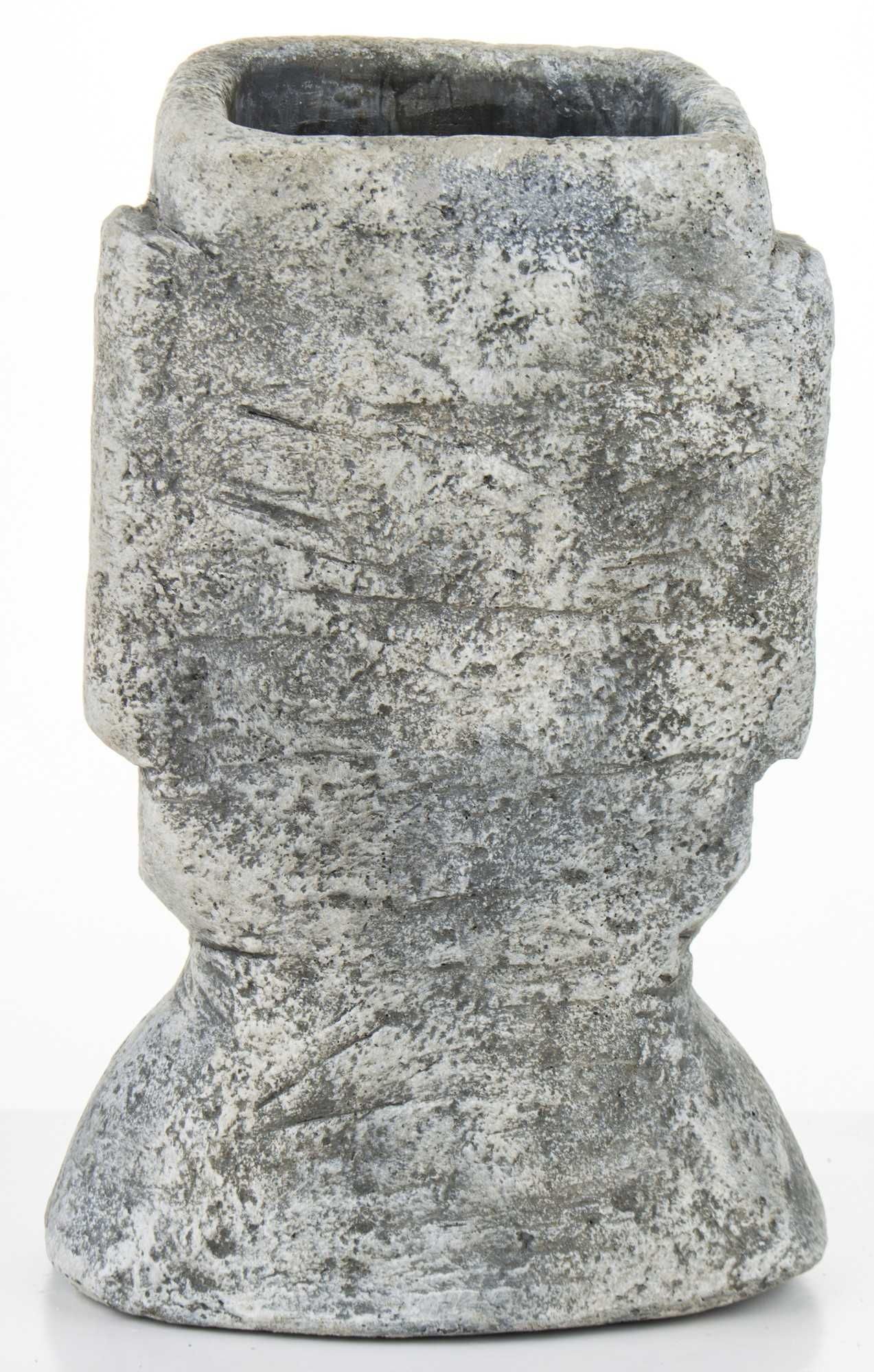Osłonka betonowa moai 28 x 18 x 16 cm szara wazon