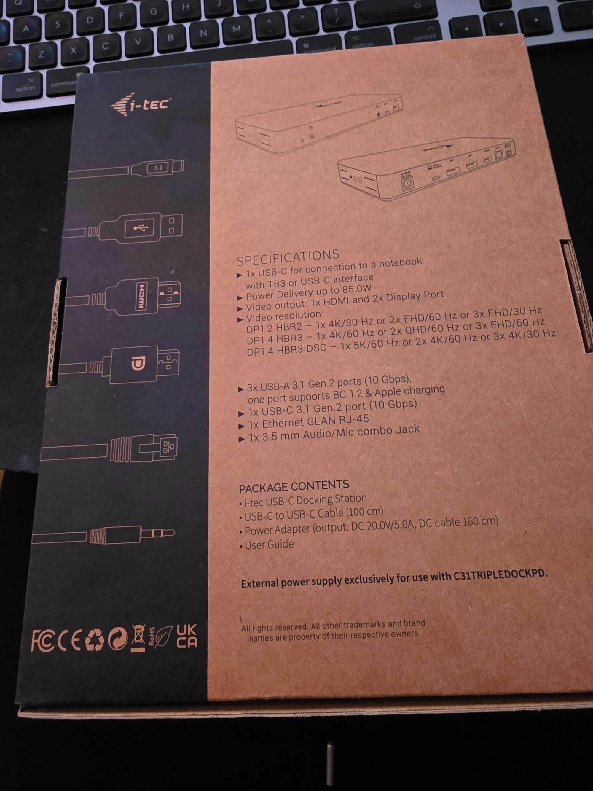 Stacja dokująca i-tec USB-C/Thunderbolt 3 Triple Display + PD 85W