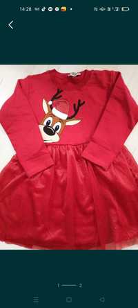 Czerwona sukienka świąteczna dla dziewczynki r 86-128