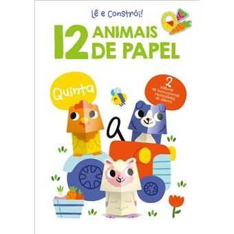 Lê e Constrói - 12 Animais de Papel - Campo/Quinta/Estimação/Selva