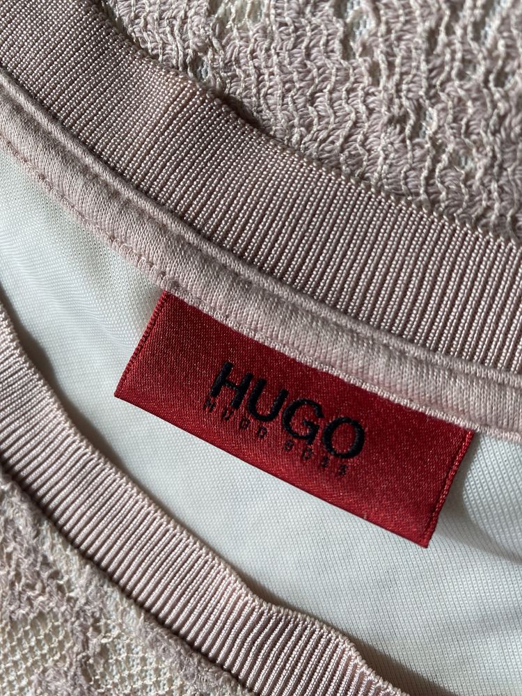 Sukienka Hugo Boss Zalando wesele koktajlowa komunia S M pudrowy róż