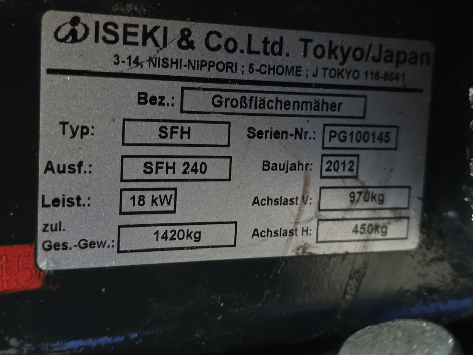 Traktorek Kosiarka Iseki SFH240 4x4 Diesel Górny Wysyp