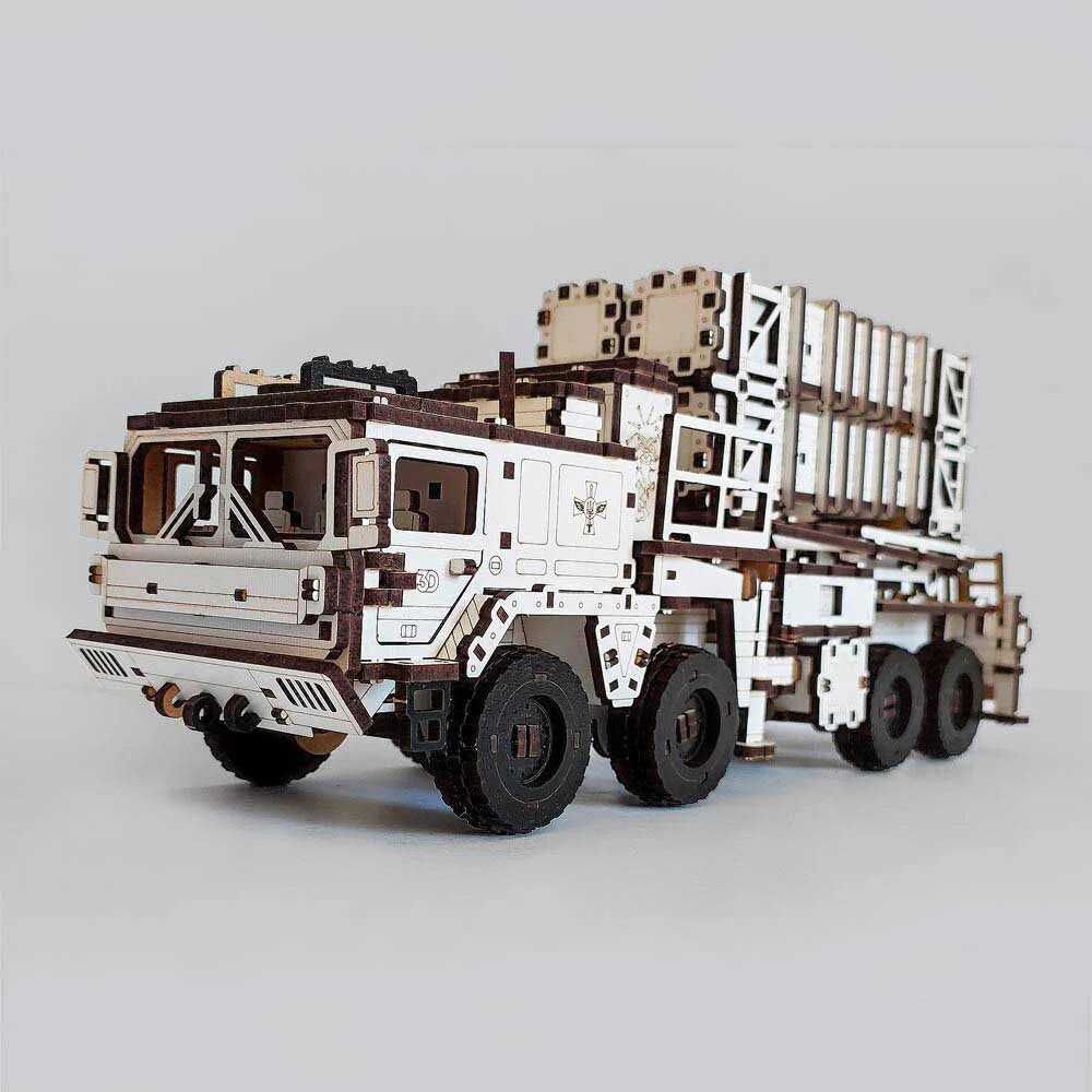 3D деревянный конструктор ЗРК Патриот Белый (деревянная модель ПВО)