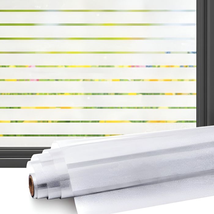 Folia Okleina Okienna Ochrona UV Samoprzylepna Biała Paski 90 x 200 cm