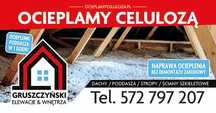 Ocieplenie wiązarów 30 cm wełna celuloza Thermofloc