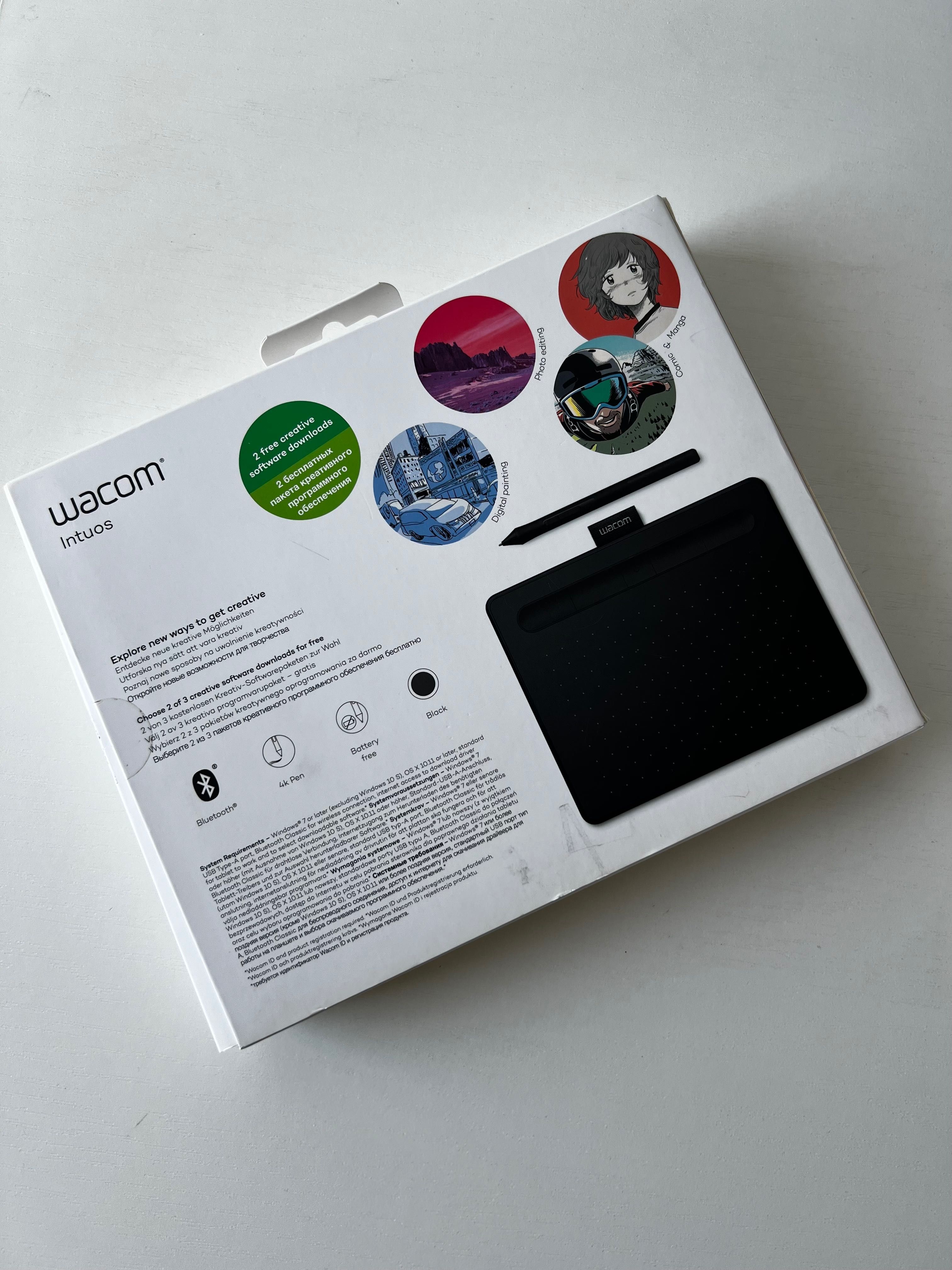 Беспроводной графический планшет Wacom Intuos S блютус Bluetooth