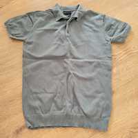 Połówka koszulka polo dzianinowa sweterkowa khaki oliwkowa S vistula