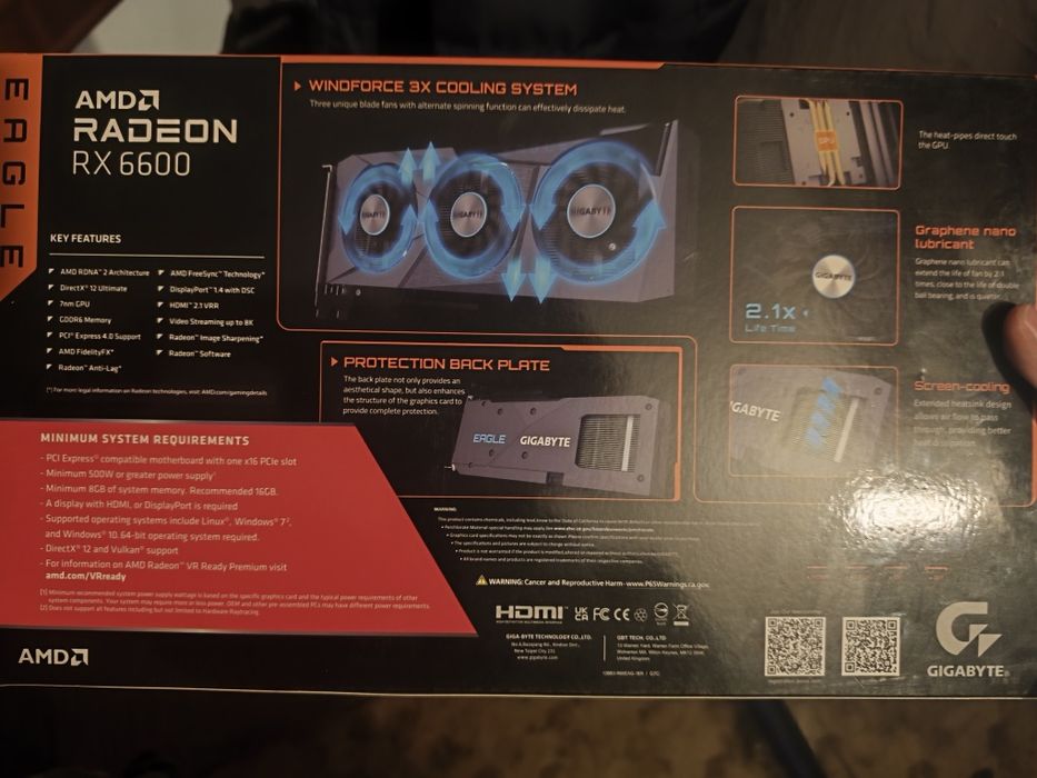 Pudełko RX 6600 Gigabyte Eagle