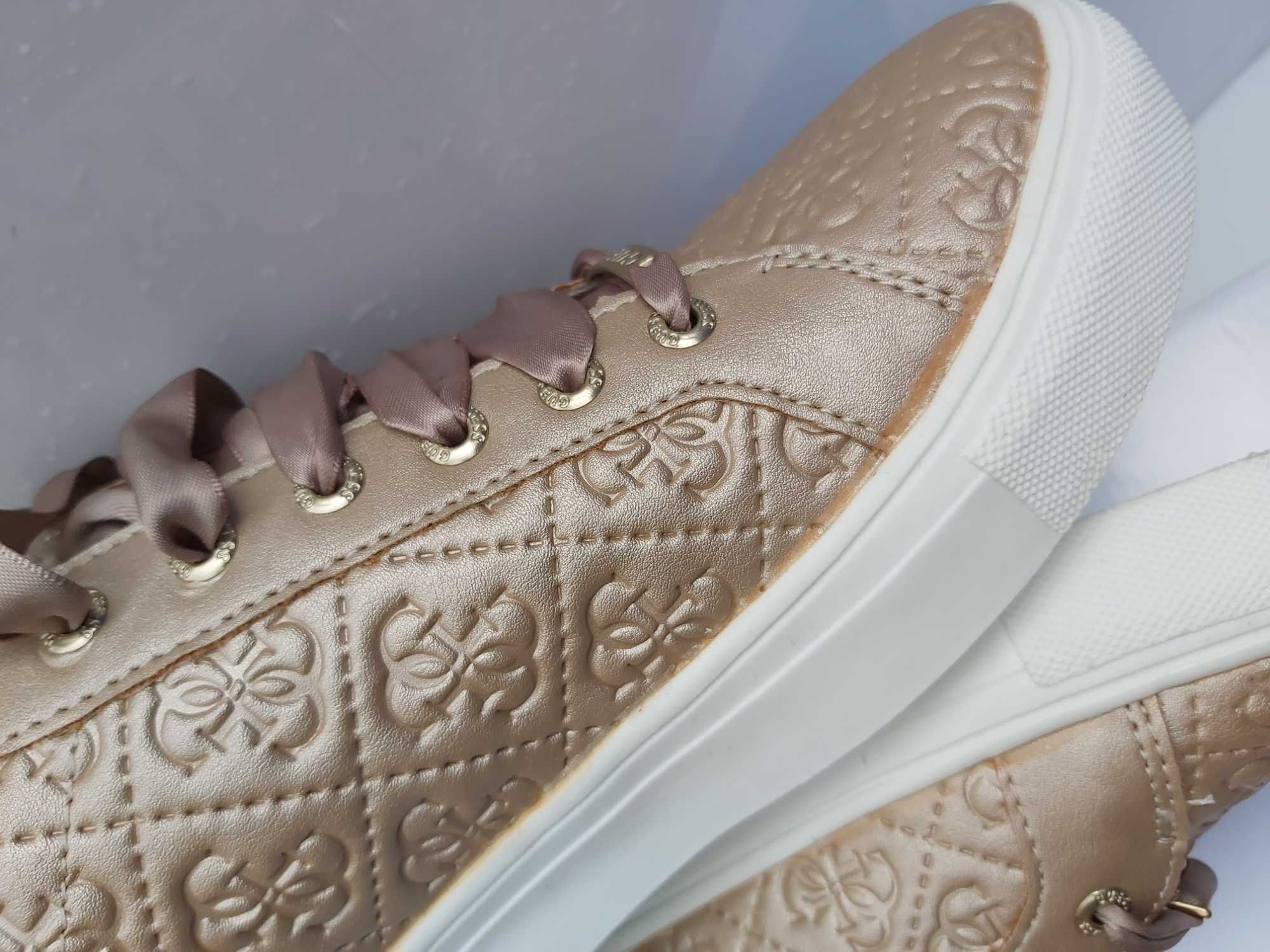 SP NOWE sneakersy GUESS złote trampki monogram rozmiar 39