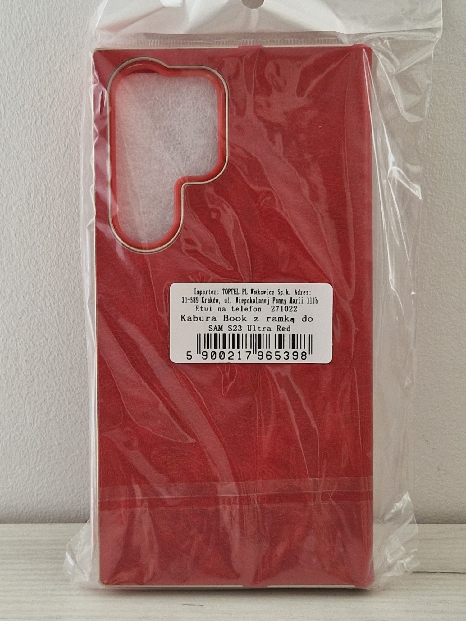 Kabura Book z ramką do Samsung Galaxy S23 Ultra czerwona