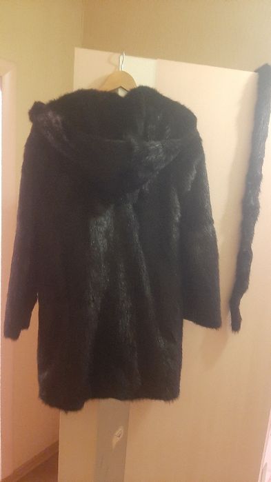 Шуба сурок с капюшоном