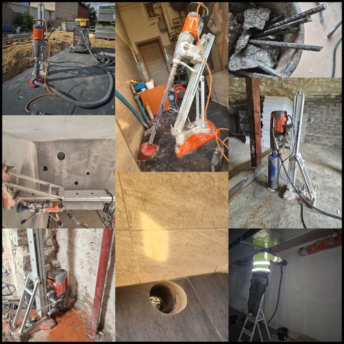 Przewierty w Betonie Cegle Kamieniu Asfalcie do 500mm.