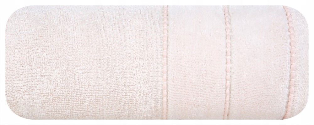 Ręcznik Mari 70x140 różowy jasny z welurową bordiu
