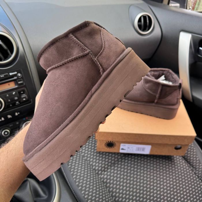 Жіночі уги на платформі UGG Classic Mini platform  Brown PREMIUM