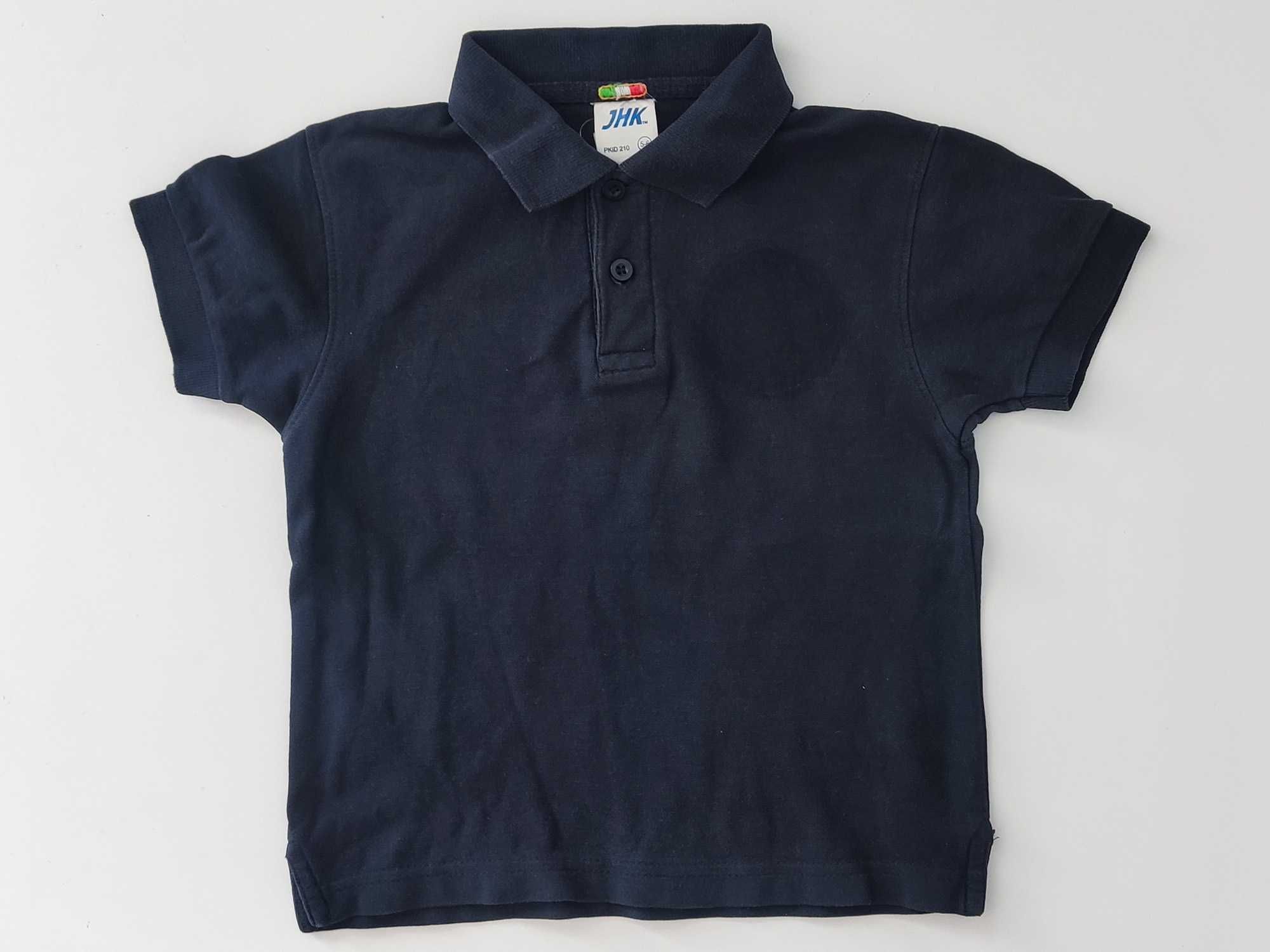 110 116 POLO T-shirt granatowy Bluzka Kołnierzyk - MUNDUREK do szkoły