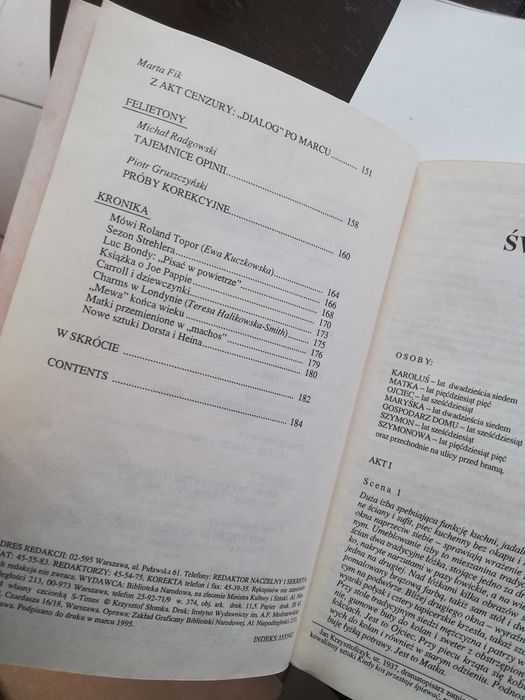 Dialog nr 3 marzec 1995 Jean Genet Krzysztofczyk Roland Topor Vinaver