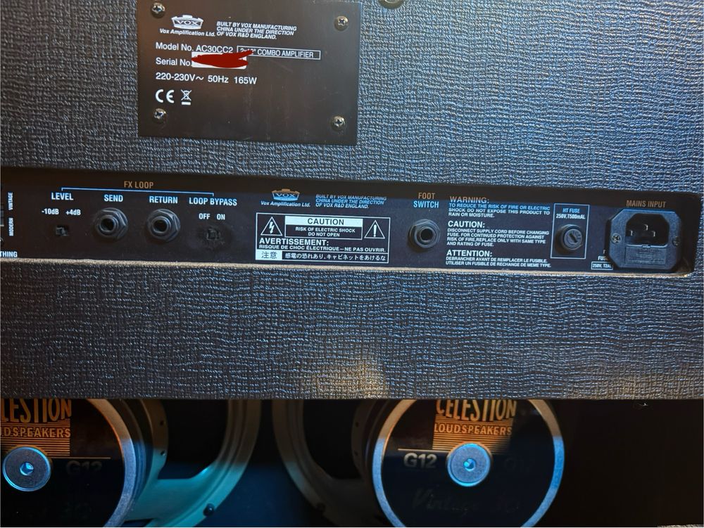 VOX AC30 CC2 (212 Celestion Vintage 30) + głośniki, pokrowiec