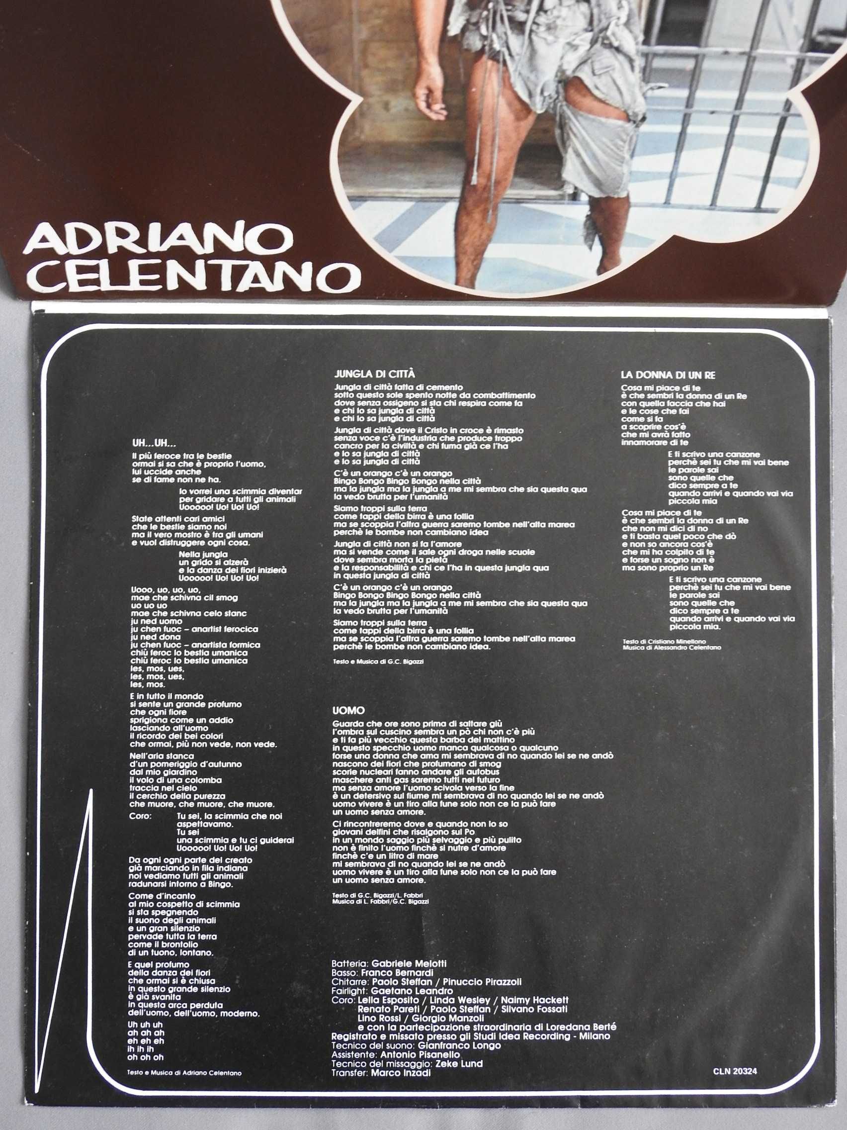Adriano Celentano Uh…Uh… LP 1982 Италия пластинка EX Bingo Bongo film