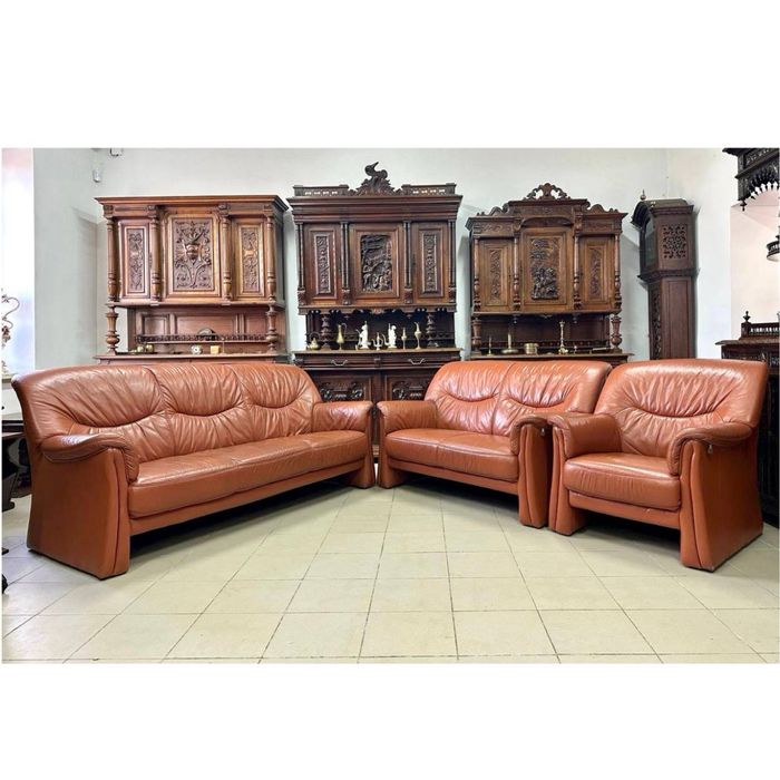 Шкіряний комплект диван софа 3128 кожа крісло 3130