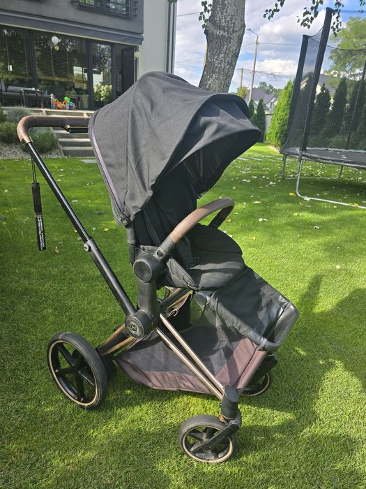 Cybex e-Priam Black Rosegold gondola + spacerówka