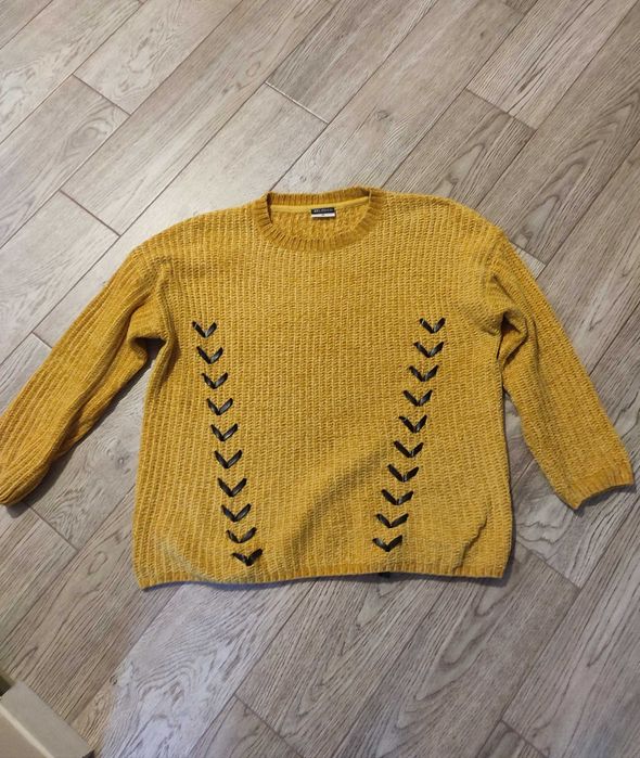 Musztardowy sweter damski XL