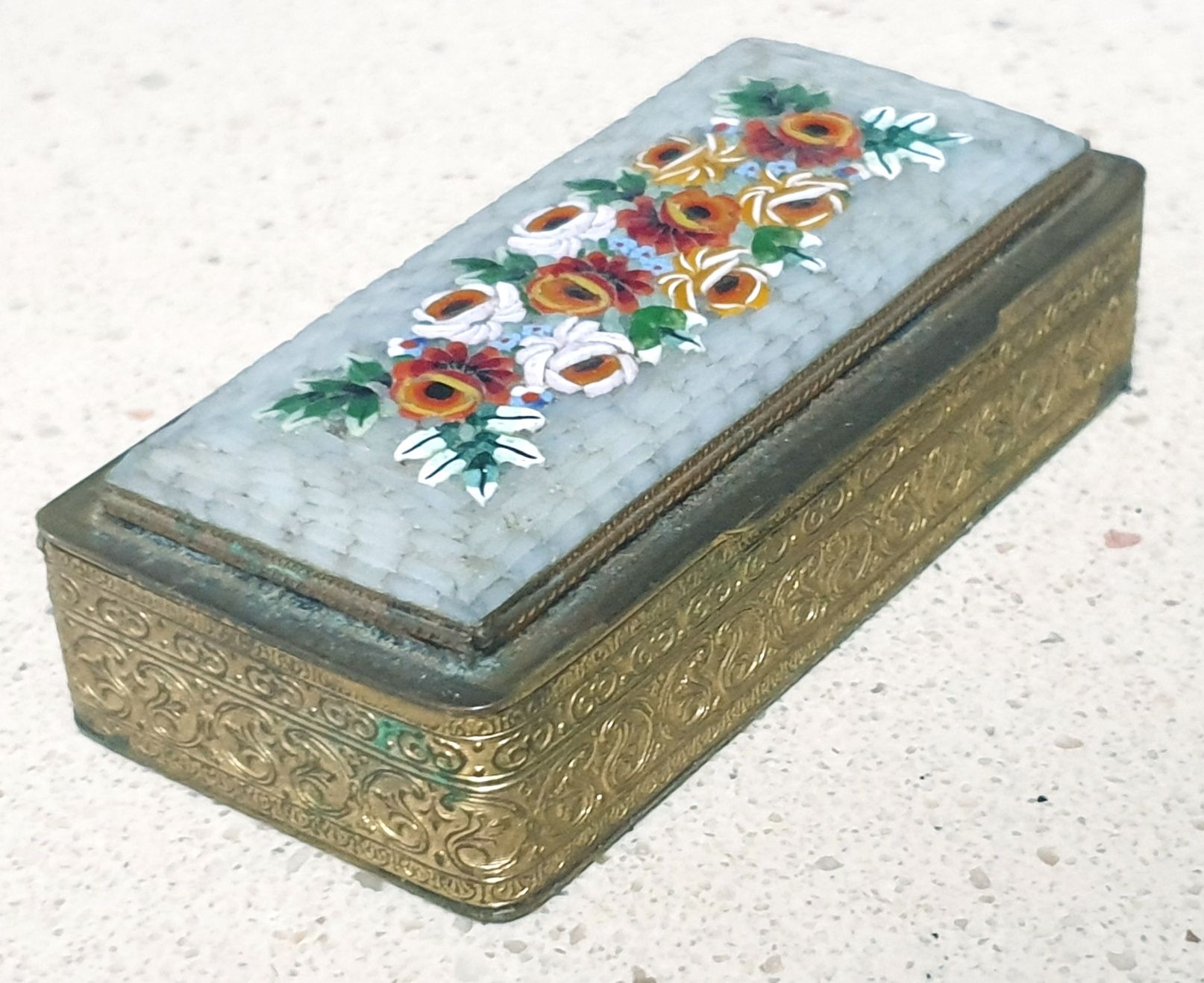 Lindissima antiga caixa italiana Millefiori / Micromosaíco