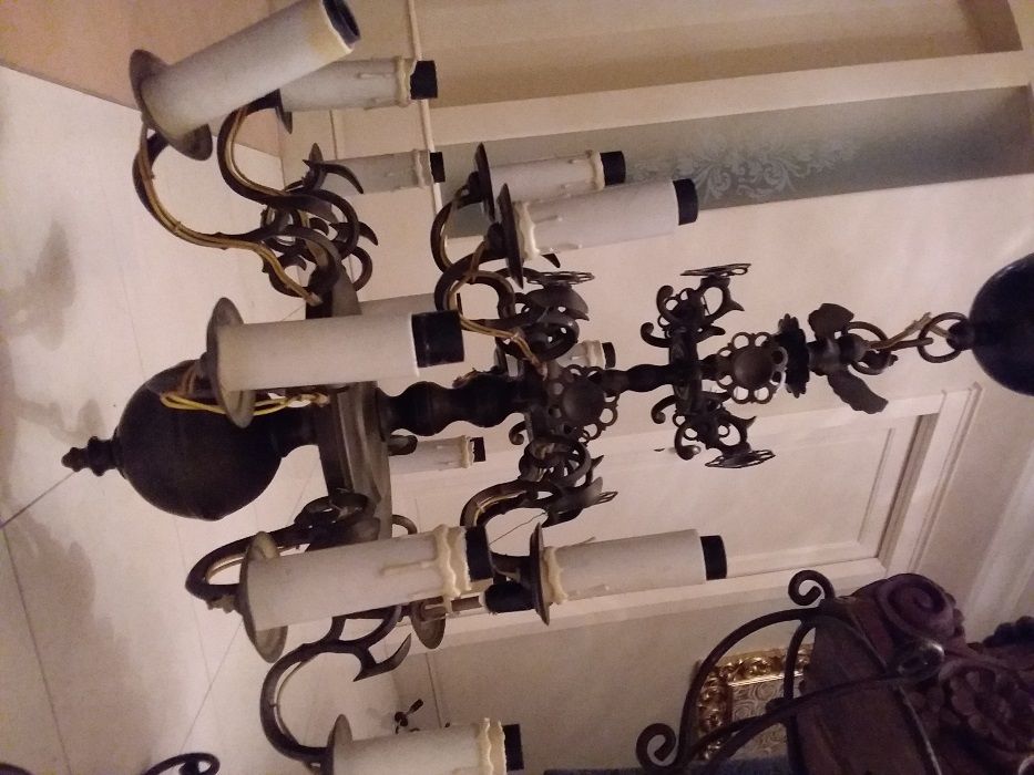 Kolekcjonerskie 2 szt żyrandoli i kinkiety Księstwa Warszawskiego