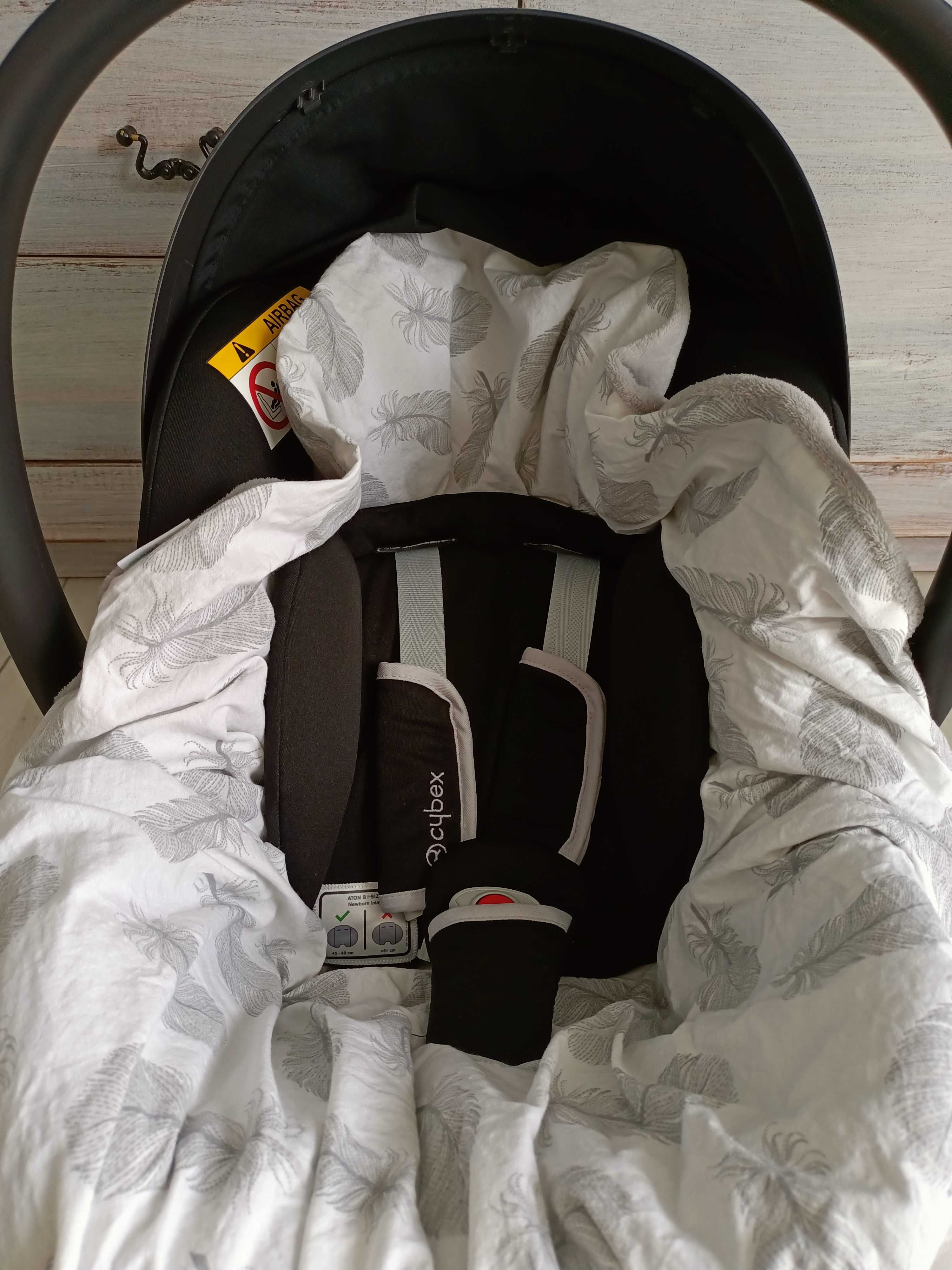 Nosidełko Cybex aton B i-Size + adaptery + kocyk do nosidła 0-13kg