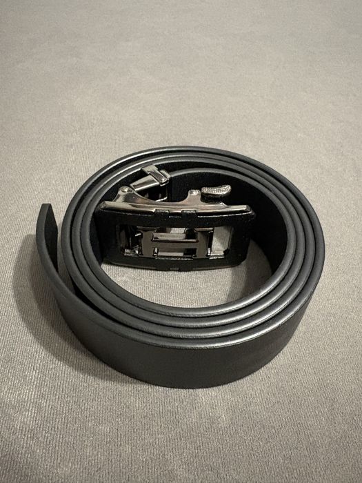 Pasek Hermes czarny automatyczna klamra elegancki