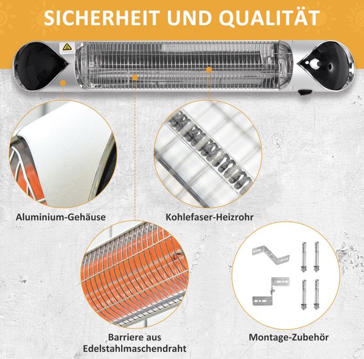 Grzejnik zewnętrzny 4 poziomy grzania promiennik