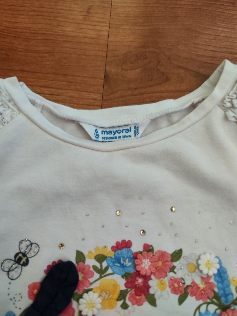 T-shirt branca de menina da Mayoral