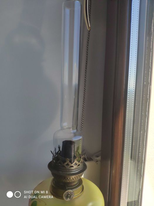 Stara francuska lampa naftowa XIX w onyks