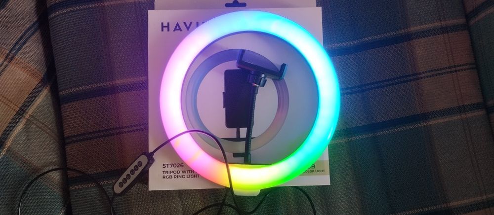 Набір 2в1 Трипод для смартфону + світлодіодне RGB кільце HAVIT
