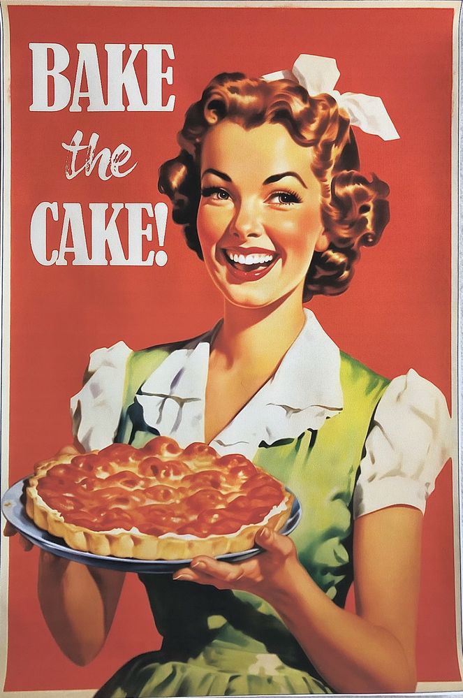 Gobelin na płótnie HD/Obrazek/Vintage Funny Cooking/Happy Houswife