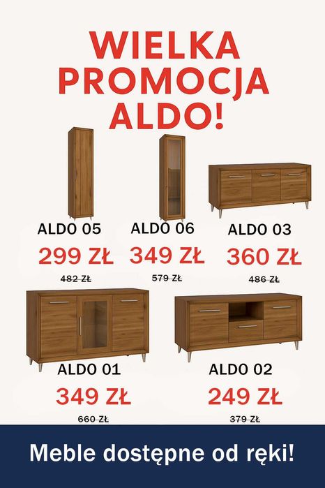 Komoda ALDO 01 3‑drzwiowa Orzech Columbia – Nowa