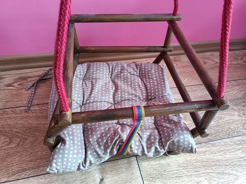 Huśtawka drewniana szczebelkowa dla dzieci