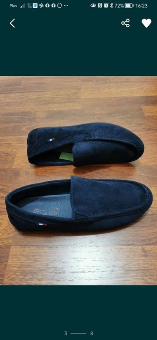 Wsuwane Mokasyny Męskie Lekkie Wygodne Granat