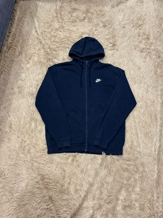 Синяя кофта зипка зип худи nike найк оригинал mini logo L