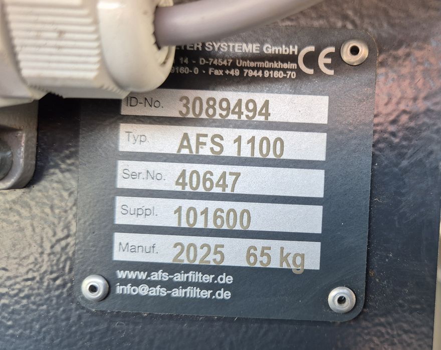 AFS 1100 filtr powietrza przemysłowy 2025 | 1.3 kW | 65 kg | ebm-papst