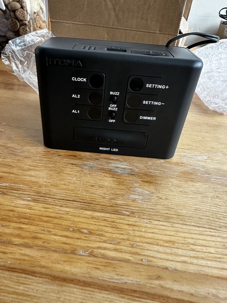 Zegar budzik iTOMA czarny 12cm