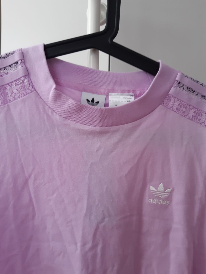 Bluzka, koszulka, t-shirt z koronką Adidas 34